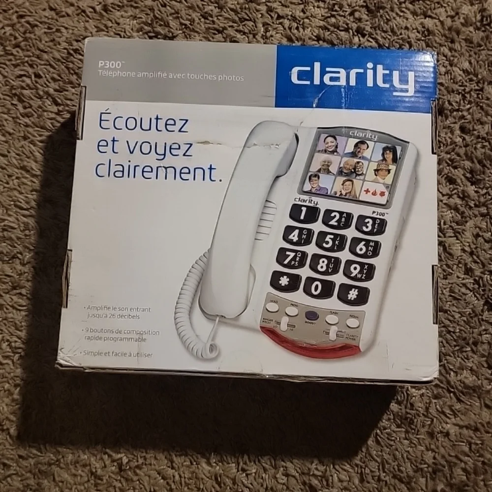 Clarity P300 Amplified Braille‎ Phone -Hard of Hearing Low Vision W/ Auto Dial